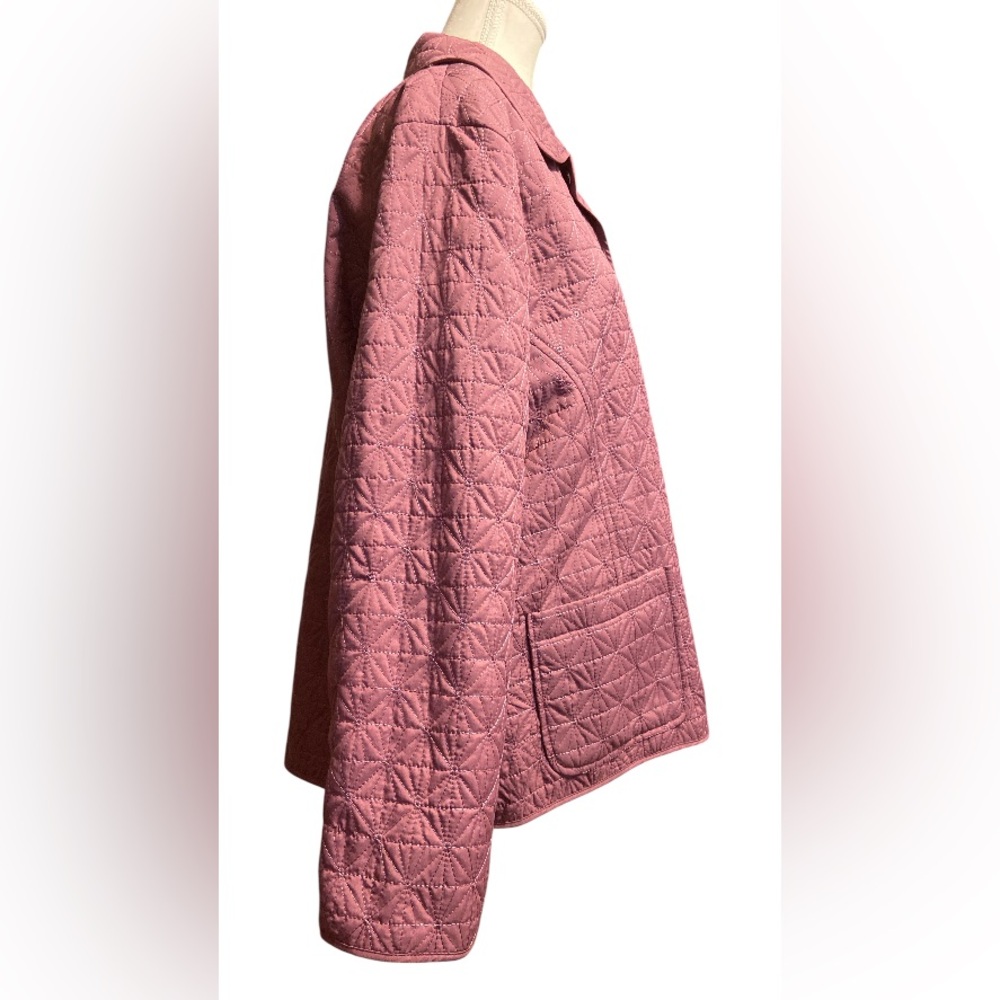 Alfred Dunner Quilted Mauve Puffer Jacket - Picture 4 of 7